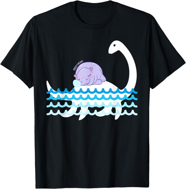 Moo Deng Bigfoot Riding The Loch Ness Monster Nessie Funny T-Shirt