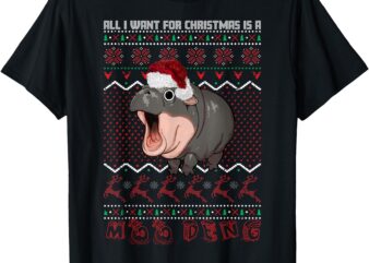 Moo Deng Christmas All I Want for Christmas is a Moo Deng T-Shirt