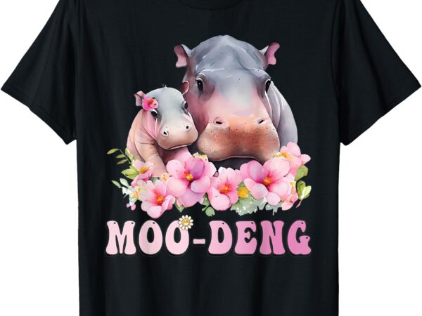 Moo-deng famous cute baby pigmy hippo in thai hippo lovers t-shirt