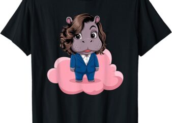 Moo Deng For Harris Kamala Harris Supporter Cute Funny Hippo T-Shirt