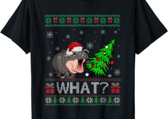 Moo deng Christmas funny Moo Deng Pushing Christmas Tree T-Shirt