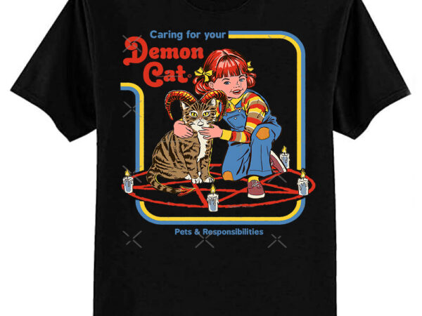 Caring for your demon cat classic t-shirt