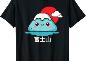 Mount Fuji Japanese Aesthetic Kawaii Mountain Scene Kids T-Shirt