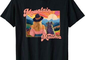 Mountain Muttma Boho Dog Hiking Trail Camping Adventure T-Shirt