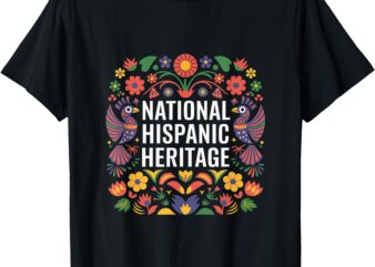 National Hispanic Heritage Floral Design T-Shirt