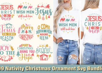 Nativity christmas ornament t-shirt bundle nativity christmas ornament svg bundle