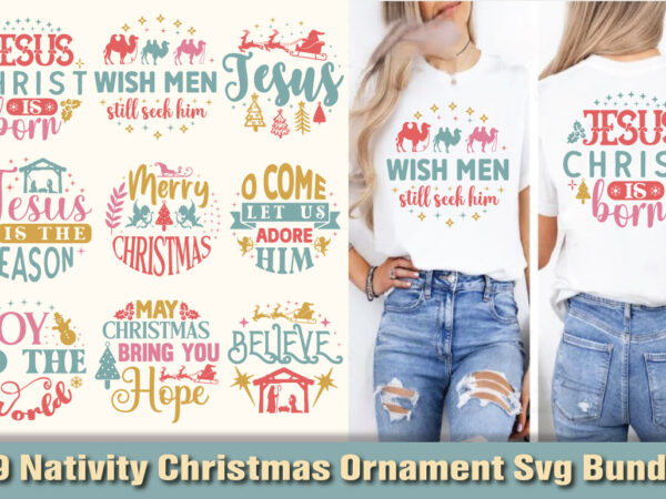 Nativity christmas ornament t-shirt bundle nativity christmas ornament svg bundle