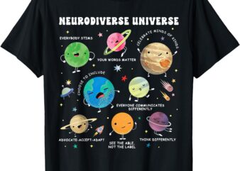 Neurodiverse Universe Space Planet Special Education Teacher T-Shirt