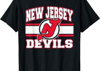 New Jersey Devils Stripe Black Officially Licensed T-Shirt