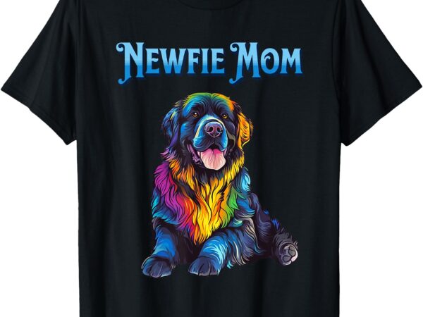 Newfoundland newfie dog mom vibrant colorful design t-shirt