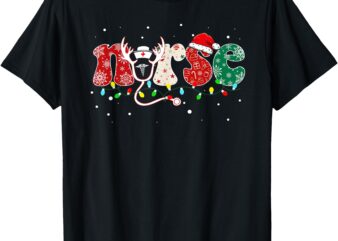 Nurse Christmas Stethoscope Nurses Funny Xmas Womens T-Shirt