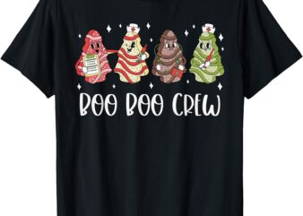 Christmas Nurse Boo Boo Crew Tree Cake Xmas Nursing T-Shirt