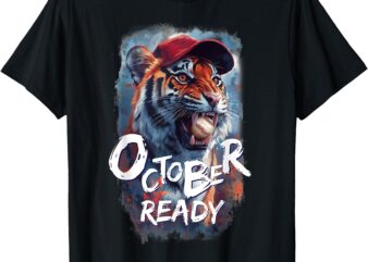 October Ready Tiger Baseball Sports Playoffs T-Shirt