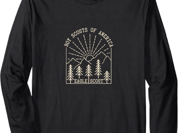 Officially licensed eagle scout mountain sunrise long sleeve t-shirt