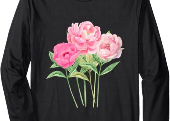 Peony Flower – Bouquet of Peonies Women and Girls Long Sleeve T-Shirt