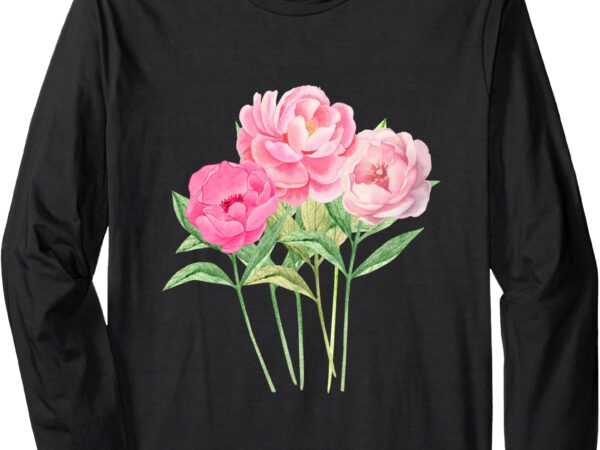 Peony flower – bouquet of peonies women and girls long sleeve t-shirt