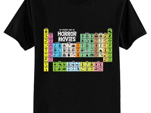 Periodic table of horror movies classic t-shirt