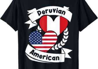 Peruvian American Hearts USA Flag Peru Flag T-Shirt