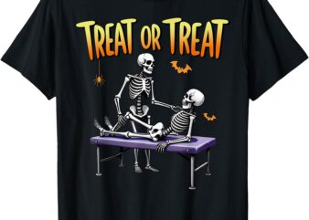 Physical Therapy Halloween Trick Treat or Treat Skeleton PT T-Shirt