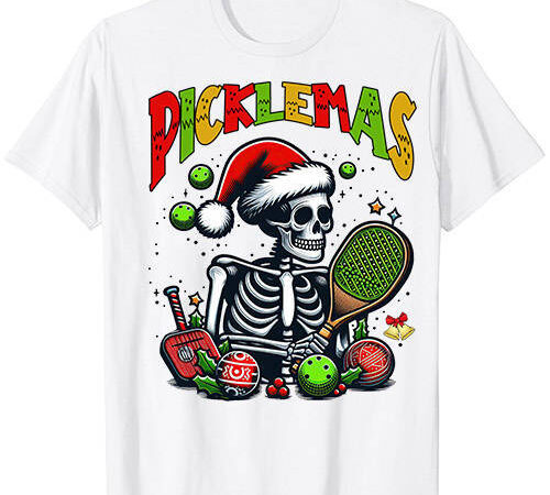 Pickleball christmas sekeleton pickleball players t-shirt ltsp