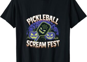 Pickleball Scream Fest Halloween Enthusiasts for Men Women T-Shirt