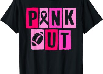 Pink Out Football Team Breast Cancer Awareness Month T-Shirt