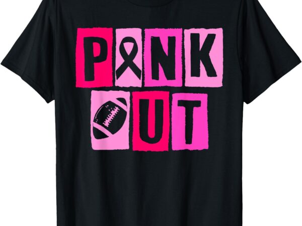 Pink out football team breast cancer awareness month t-shirt