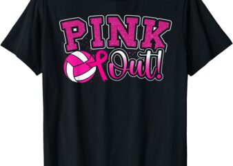 Pink Out Tackle Breast Cancer Awareness Volleyball Men Women T-Shirt