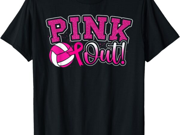 Pink out tackle breast cancer awareness volleyball men women t-shirt