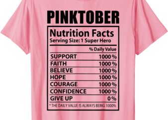 Pinktober Definition Nutrition Facts Breast Cancer Awareness T-Shirt