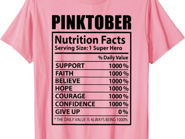 Pinktober definition nutrition facts breast cancer awareness t-shirt