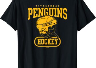 Pittsburgh Penguins Helmet Black Officially Licensed T-Shirt