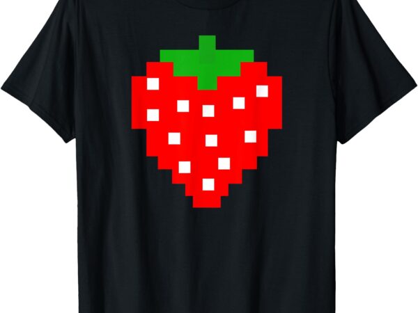 Pixel strawberry 80s video game halloween costume t-shirt