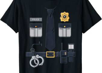 Police Officer Costume Police Badge Cop Halloween T-Shirt