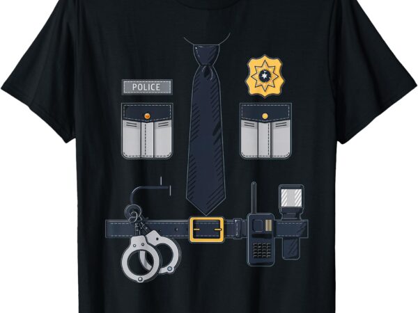 Police officer costume police badge cop halloween t-shirt