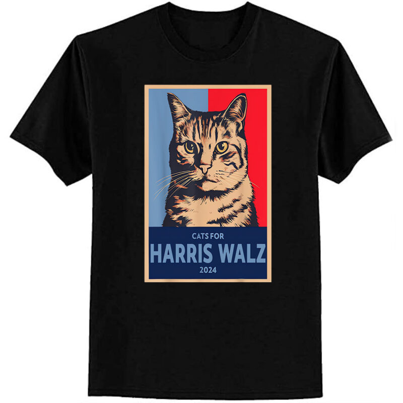 Politically Purrfect Cats For Kamala Harris 2024 President T-Shirt