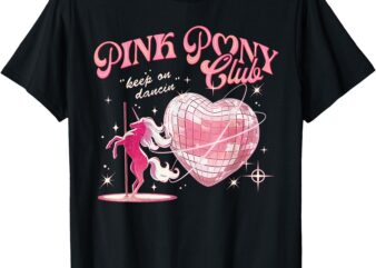 Pony and Heels Lover Pink Girls Clubs Disco Birthday Cowgirl T-Shirt