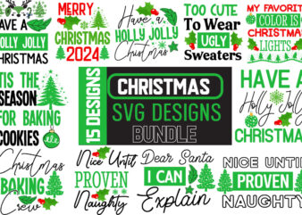 Christmas T-Shirt Design Bundle, Christmas T-Shirt Design, Christmas SVG Bundle, Christmas Vector Bundle