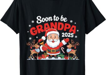 Promoted to Grandpa 2025 Funny Cute Christmas New Grandpa T-Shirt