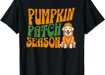 Pumpkin Patch Season Golden Retriever Fall T-Shirt