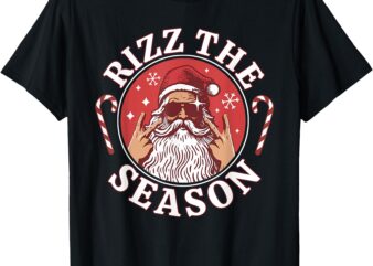 Punk Rock Retro Rizz The Season Funny Santa Clause Rizzler T-Shirt