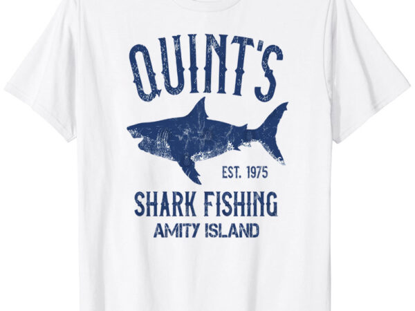 Quint’s shark fishing – amity island t-shirt