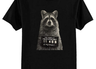 Raccoon Mugshot by Buck Tee T-Shirt