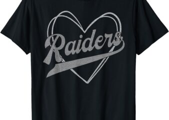 Raiders Heart Name Vintage Retro Gift Men Women Boy Girl T-Shirt