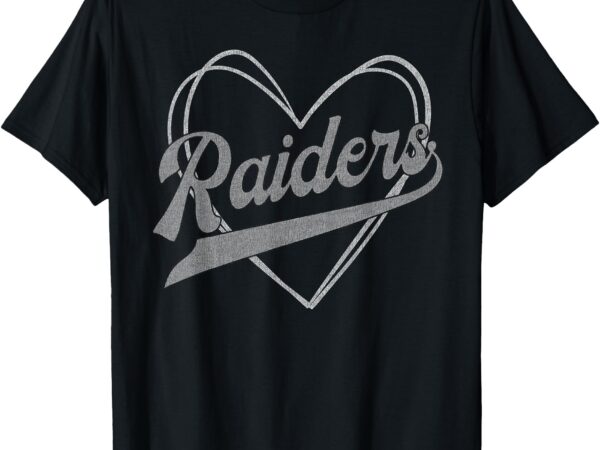 Raiders heart name vintage retro gift men women boy girl t-shirt