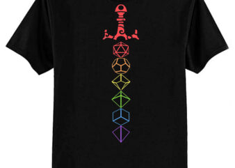 Rainbow Dice Sword Tabletop RPG Gaming Tri-blend T-Shirt