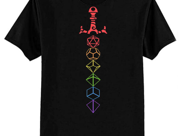 Rainbow dice sword tabletop rpg gaming tri-blend t-shirt