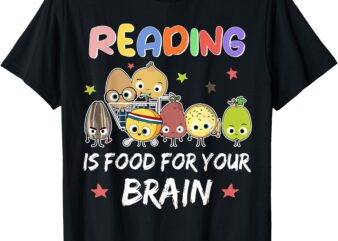 Reading Is Food For Your Brain Children’s Books Characters T-Shirt