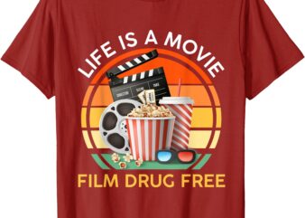 Red Ribbon Week Shirts – Life Is A Movie Film Drug Free Mens T-Shirt