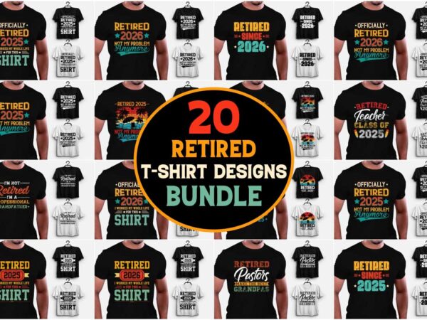 Retired t-shirt design bundle